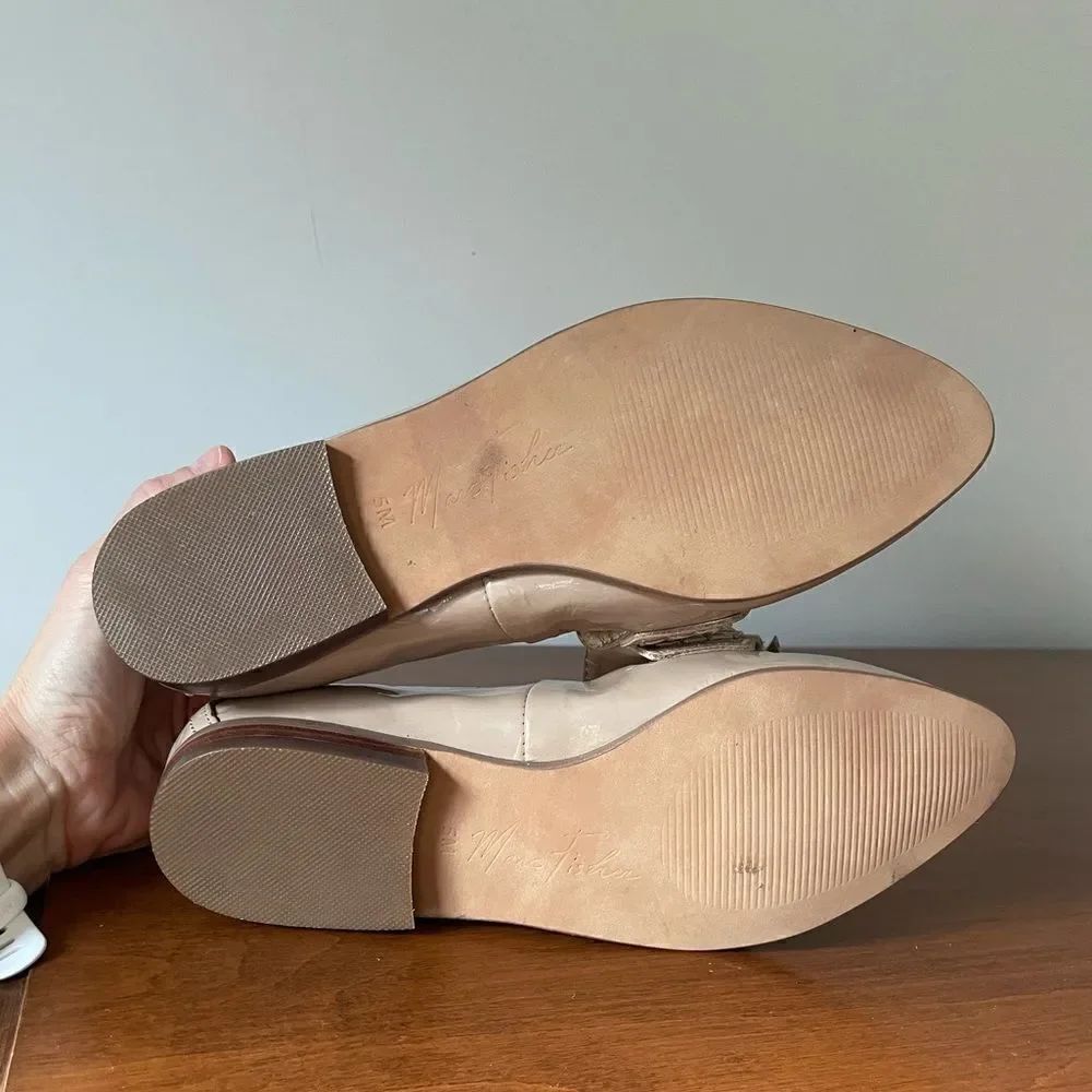 Marc Fisher Nude Patent Leather Moccasin Flats - Picture 5 of 7